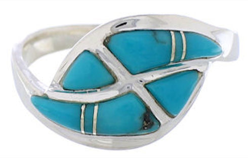 Turquoise Southwestern Silver Ring Size 4-3/4 AX87745